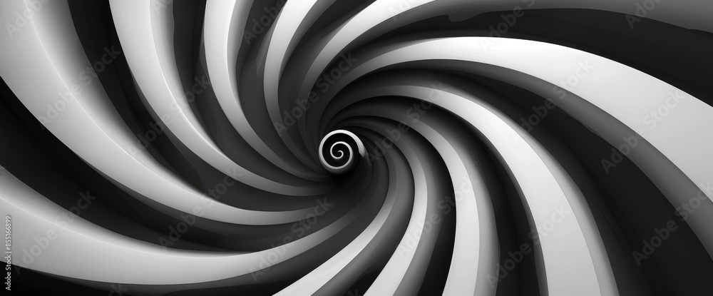 Fototapeta premium Black And White Abstract Spiral, Cartoon