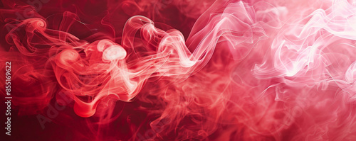 Smoke background with bright, cherry red smoke in swirling patterns.