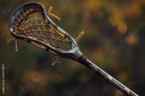 A detailed view of a lacrosse stick's smooth surface, free from scratches and imperfections. The stick's texture and color are prominently displayed. photo