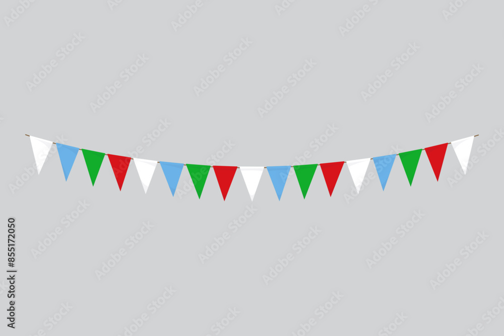 Fototapeta premium Flags isolated. Djibouti paper bunting. flags birthday, anniversary, celebrate event.
