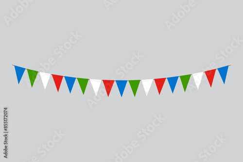 Flags isolated.Equatorial Guinea paper bunting. flags birthday, anniversary, celebrate event.