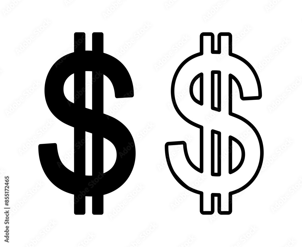 ikona znaku dolara, grafika wektorowa ikona znaku dolara, grafika wektorowa