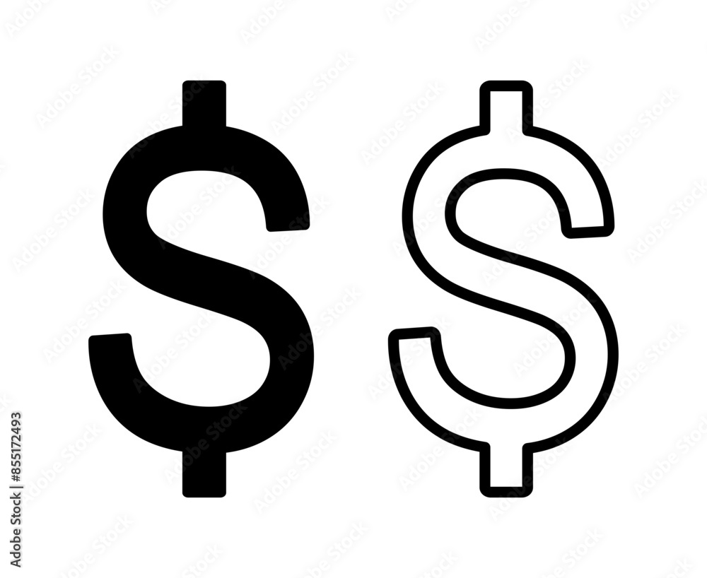 ikona znaku dolara, grafika wektorowa ikona znaku dolara, grafika wektorowa