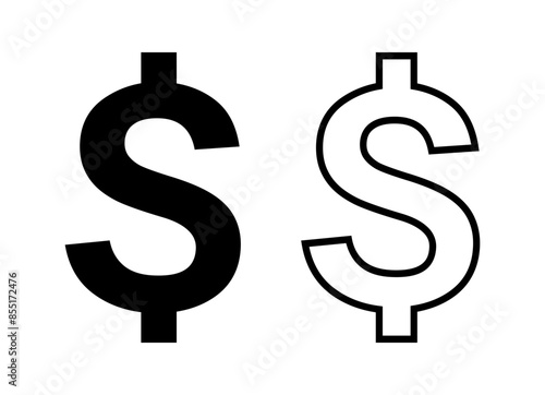 ikona znaku dolara, grafika wektorowa
