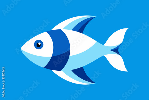 a white and blu fish
