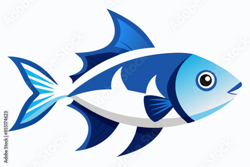 a white and blu fish
