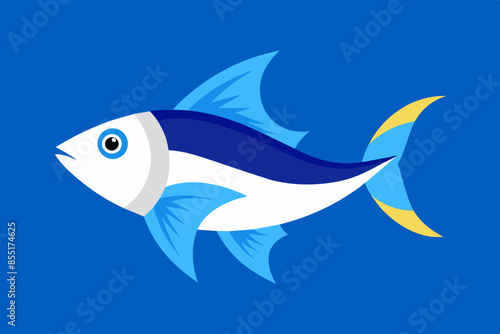 a white and blu fish
