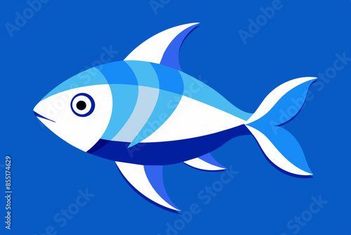 a white and blu fish