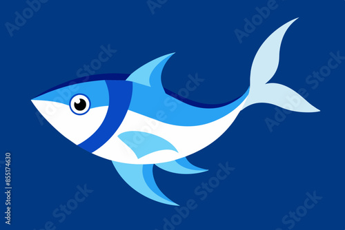 a white and blu fish