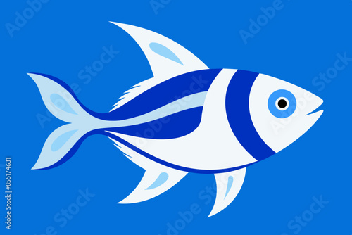 a white and blu fish