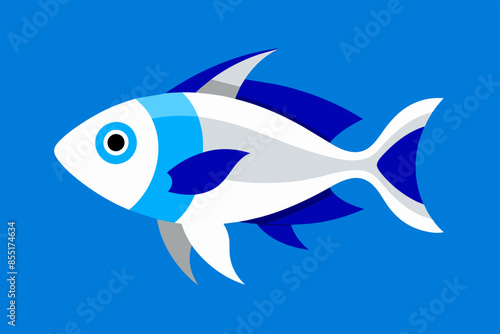 a white and blu fish