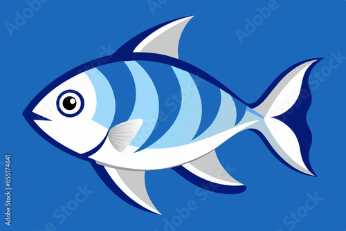 a white and blu fish