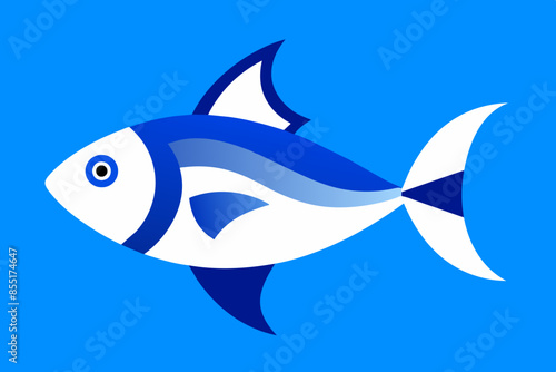 a white and blu fish
