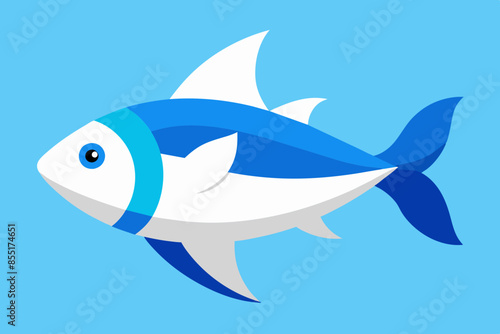 a white and blu fish