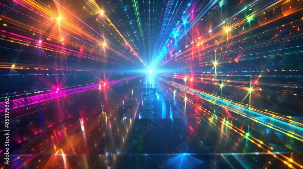 Obraz premium Holographic Prism Light Show Background