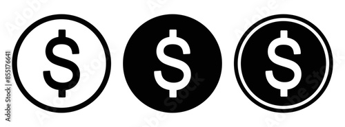 ikona znaku dolara, grafika wektorowa