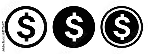 ikona znaku dolara, grafika wektorowa