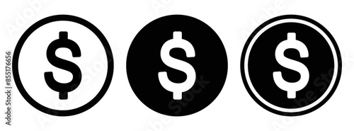 ikona znaku dolara, grafika wektorowa