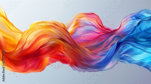 Brush brushstroke color ribbon paint stroke flow shape wavy design paintbrush pen fluid rainbow element texture acrylic 3D line. 