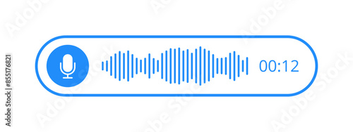 Voice Message icon modern flat vector image. Voice chat icon. Podcast Microphone. Audio message.