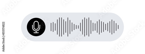 Voice Message icon modern flat vector image. Voice chat icon. Podcast Microphone. Audio message.