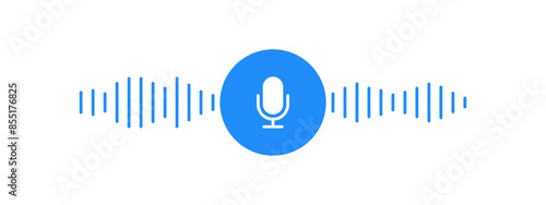 Voice Message icon modern flat vector image. Voice chat icon. Podcast Microphone. Audio message.