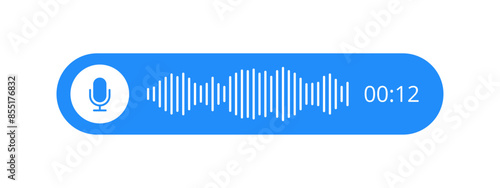 Voice Message icon modern flat vector image. Voice chat icon. Podcast Microphone. Audio message.