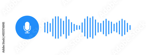 Voice Message icon modern flat vector image. Voice chat icon. Podcast Microphone. Audio message.