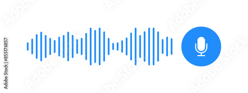 Voice Message icon modern flat vector image. Voice chat icon. Podcast Microphone. Audio message.