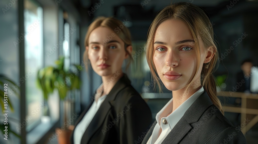 A Portrait Of Two Businesswomen Standing Together In An Office A Portrait Of Two Businesswomen Standing Together In An Office