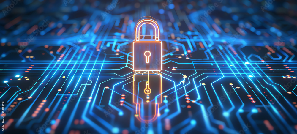 © Porawit - Hightech vulnerability assessment with encrypted data breaches, front view, detecting security flaws, digital tone, Monochromatic Color Scheme.