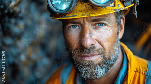  Miner at Work in Coal Mine photo