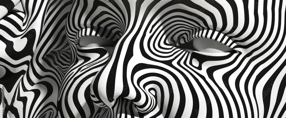 Black And White Abstract Optical Illusion, Cartoon Black And White Abstract Optical Illusion, Cartoon