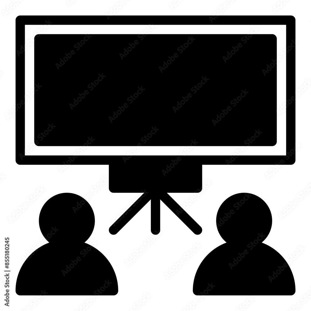 Presentation icon or logo illustration outline black style Presentation icon or logo illustration outline black style