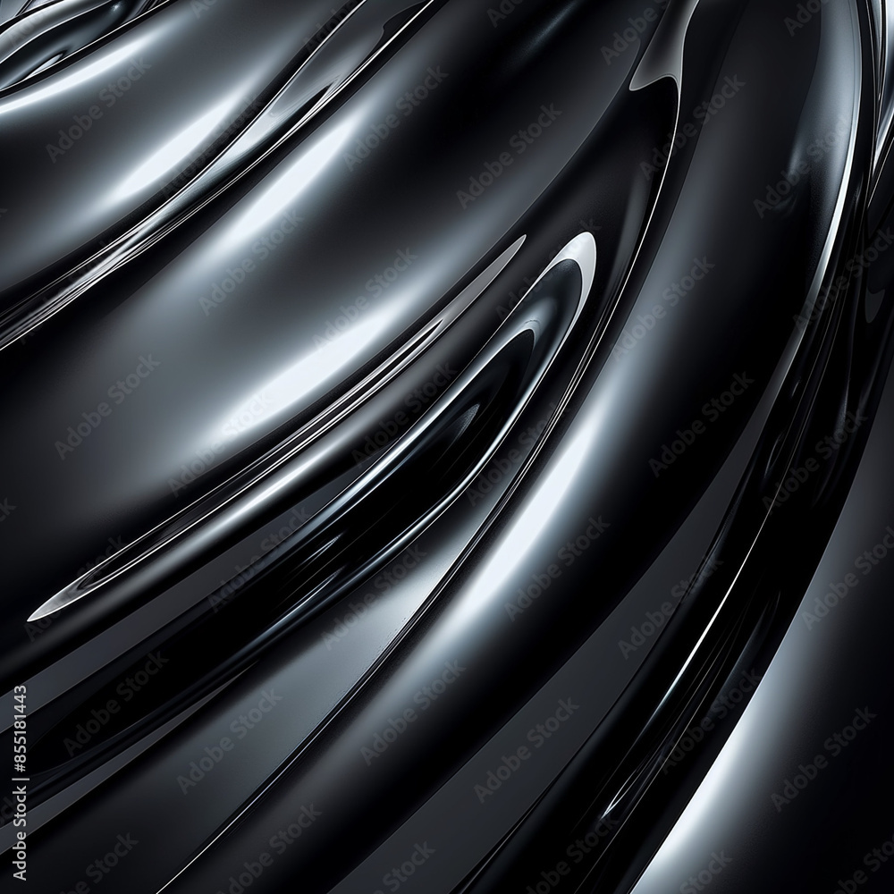 Abstract swoosh shapes in black and silver, black and silver background Abstract swoosh shapes in black and silver, black and silver background