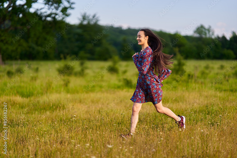 Gorgeous hispanic young woman on a meadow with oak forest Gorgeous hispanic young woman on a meadow with oak forest