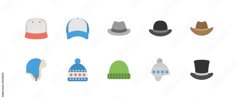 fashion hats vector set illustration fashion hats vector set illustration