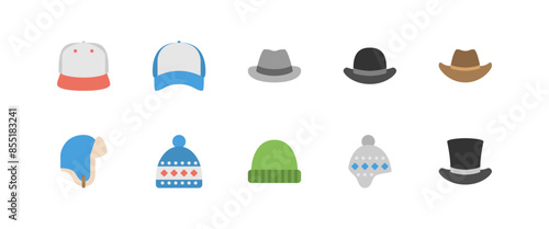 fashion hats vector set illustration