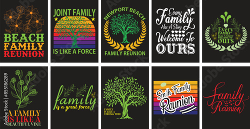 Family reunion beadle  t-shirt design vector illustration. Meet family after a long time t-shirt. photo