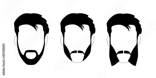 Collection of beards. Men's fashion. Style. Illustration