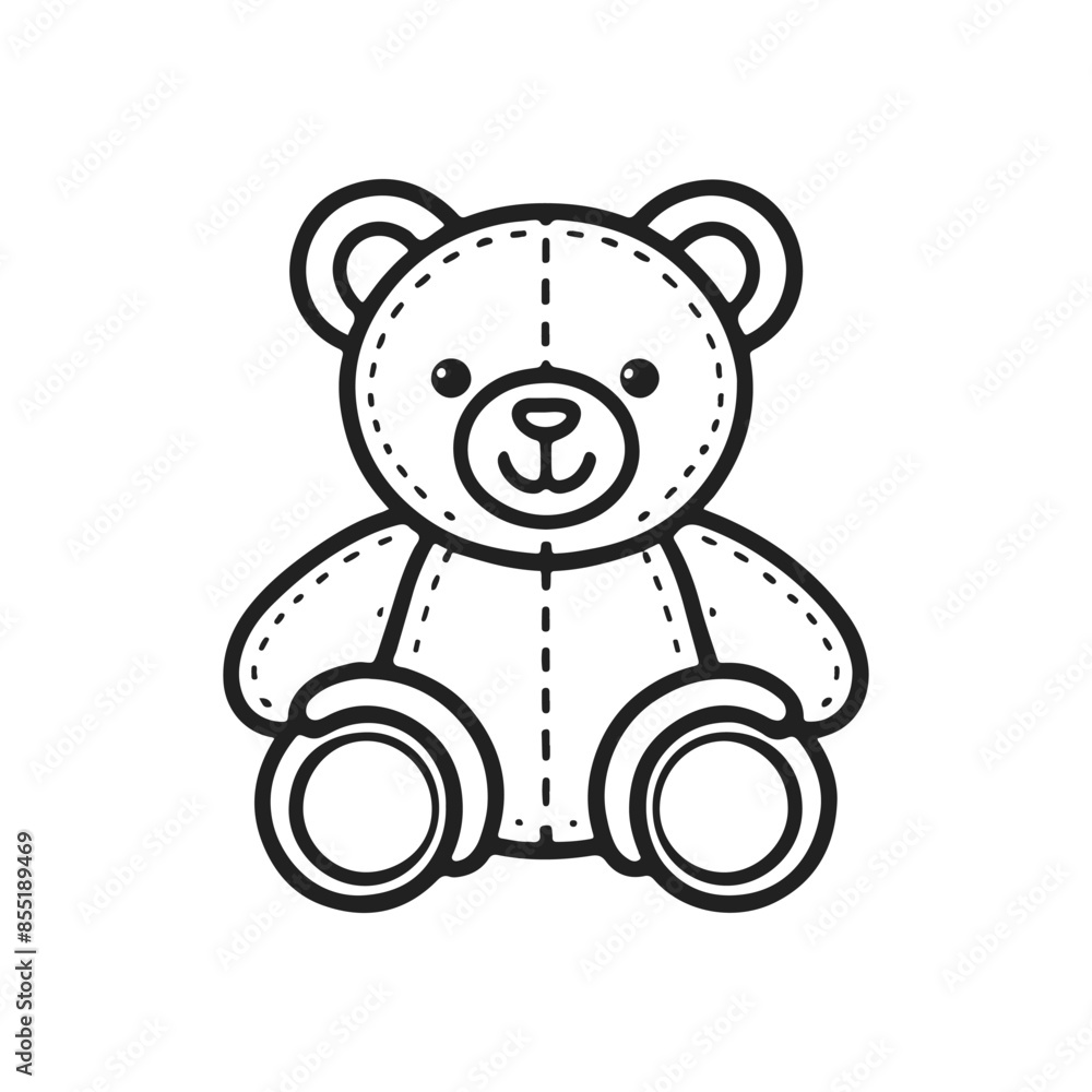 A teddy bear is sitting on a white background. The bear is smiling and has a cute expression A teddy bear is sitting on a white background. The bear is smiling and has a cute expression