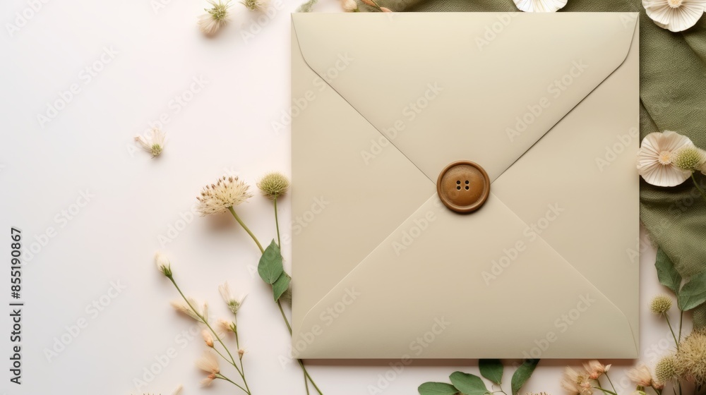 envelope with flower envelope with flower
