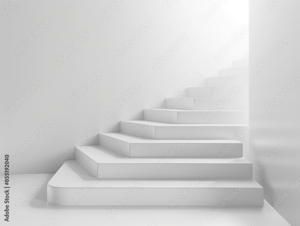 white stairs or steps going up on white wall background business achievement or career goal concept white stairs or steps going up on white wall background business achievement or career goal concept