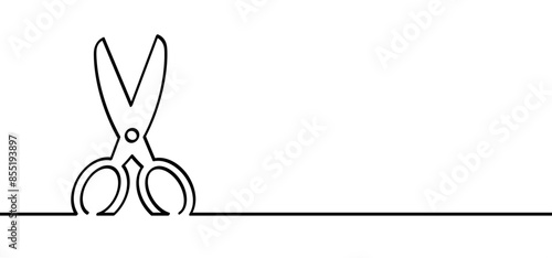 Cartoon line open and closed scissors icon. Flat vector open or close scissor for cutting coupon, voucher or paper. For dotted line with shears or scissors cut lines symbol. Tools for barber shop.
