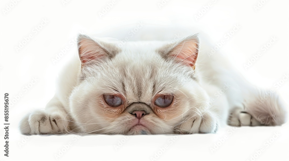 Fototapeta premium Closeup of a White Cat with Big Eyes.