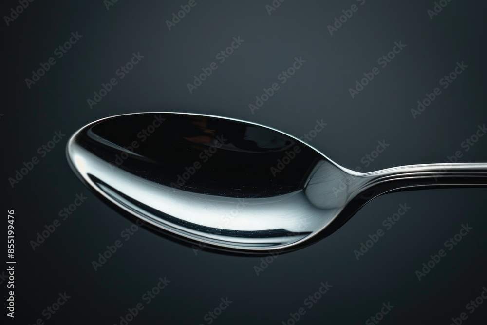 A close-up shot of a spoon sitting on a table, perfect for use in still life or cooking-related photoshoots
