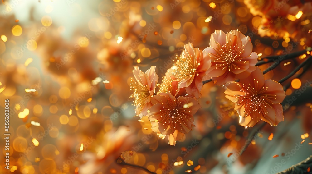 Volumetric Japanese patterns with gold elements and floral motifs
Volumetric Japanese patterns with gold elements and floral motifs