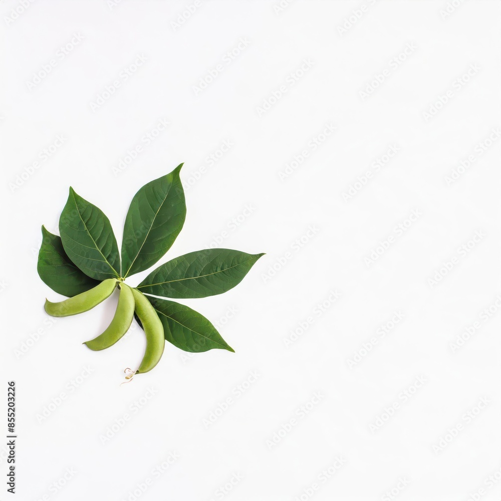 Fototapeta premium Green beans isolated on white background