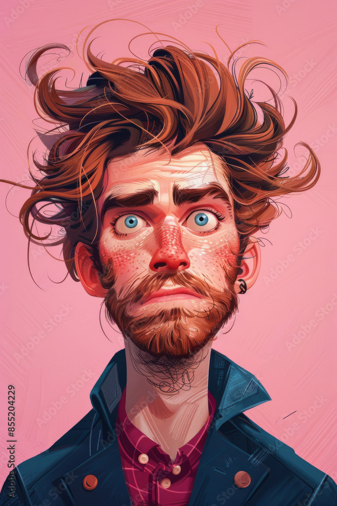 Funny cartoon man with a big head Funny cartoon man with a big head