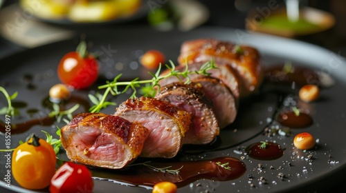 French cuisine. Magre duck breast. photo